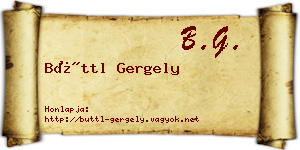 Büttl Gergely névjegykártya